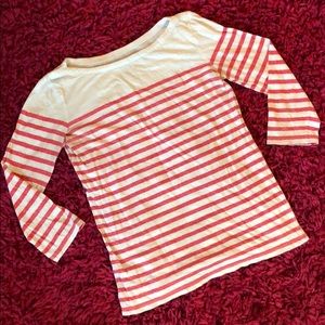 LOFT Boatneck Coral Stripes Tshirt